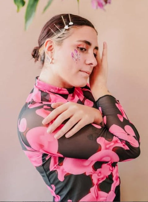 MESH TOP Manga Larga