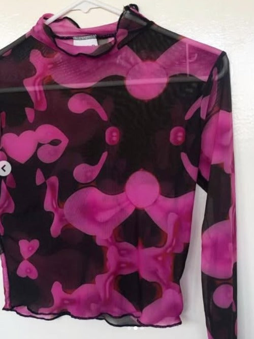 MESH TOP Manga Larga